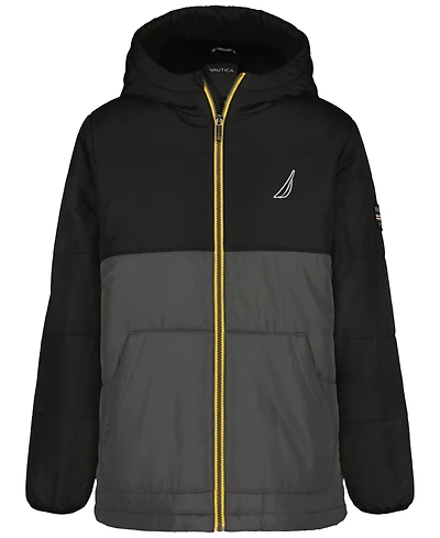 Nautica Boys 8-20 Colorblock Long Sleeves Puffer Jacket