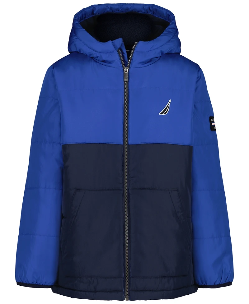 Nautica Boys 8-20 Colorblock Long Sleeves Puffer Jacket