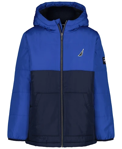 Nautica Boys 8-20 Colorblock Long Sleeves Puffer Jacket