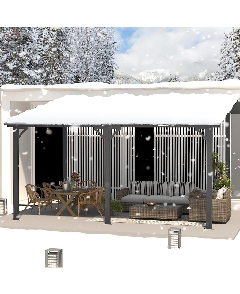 Aecojoy 14'x10' Wall Mounted Gazebos Pergola
