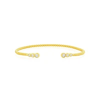 Simona Sterling Silver, Graduating Round Cz Beaded Bangle