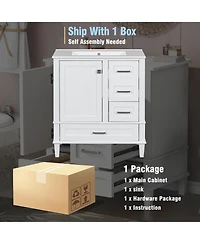 Lovmor 30inch Bathroom Vanity Modern Bathroom Cabinet with Sink Combo Set Bathroom Storage Cabinet with a Soft Closing Door