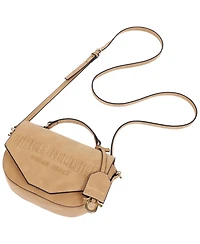 True Religion Trapunto Logo Suede Flap Crossbody