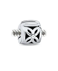 Bling Jewelry Set of 2 Floral Daisy Clasp Spacer Charm Oxidized Sterling Silver for European Bracelet