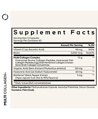Codeage Multi Collagen Supplement With Vitamin C, Biotin 5000 mcg, Hyaluronic Acid, BioPerine, 5 Types of Collagen Grass-Fed, 180 Capsules