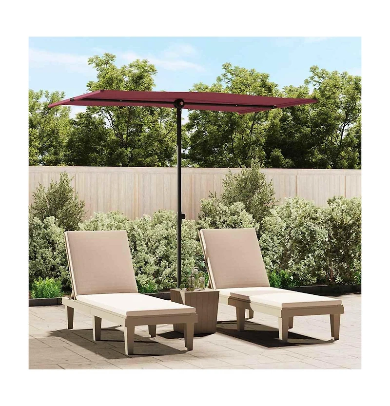 Garden Parasol Bordeaux Red Polyester, Aluminum 78.7 x 59.1 in