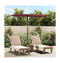 Garden Parasol Bordeaux Red Polyester, Aluminum 78.7 x 59.1 in
