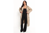 Petal and Pup Women's Grayson Embroidered Trim Trench Coat - Taupe L