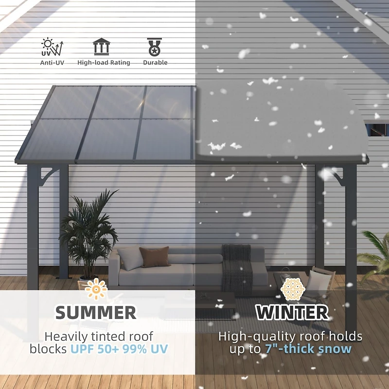 Aecojoy 12'x8' Wall Mounted Gazebos Pergola