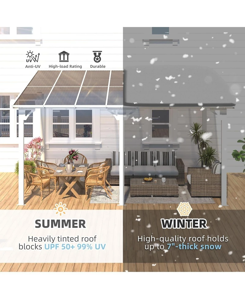 Aecojoy 20'x12' Wall Mounted Gazebos Pergola