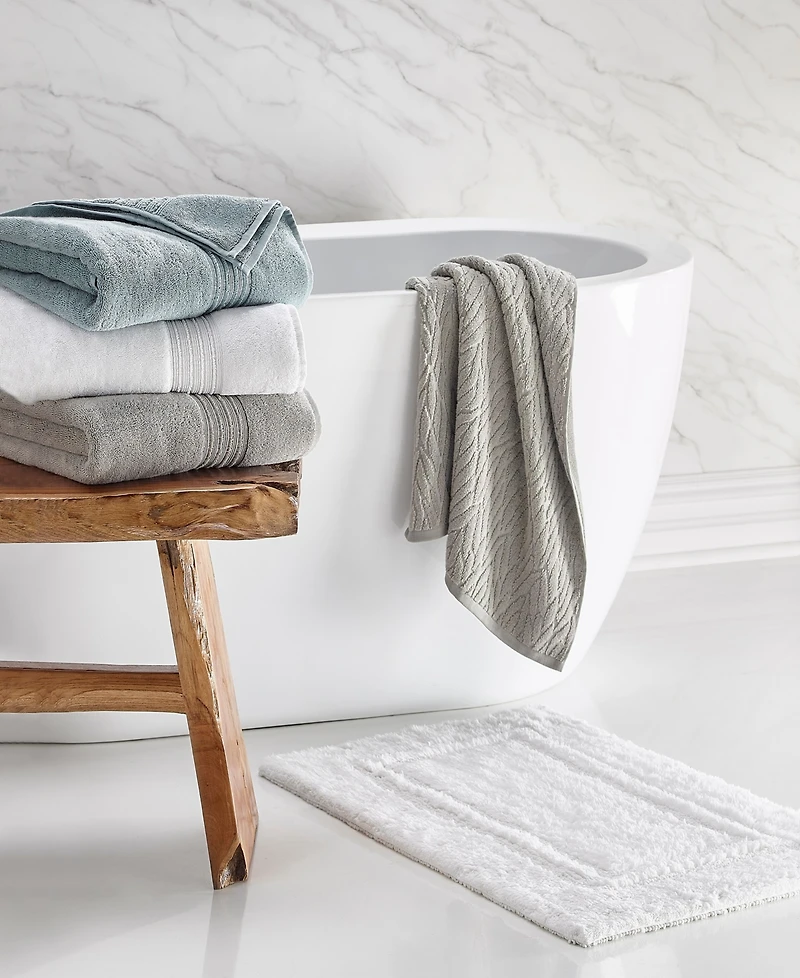 Hotel Collection 100% Cotton Reversible Bath Rug, 18" x 25", Exclusively at Macy's