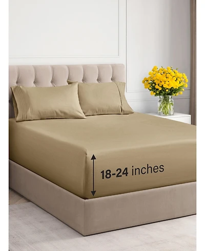 4 Piece Extra Deep Pocket Microfiber Sheet Set - California King