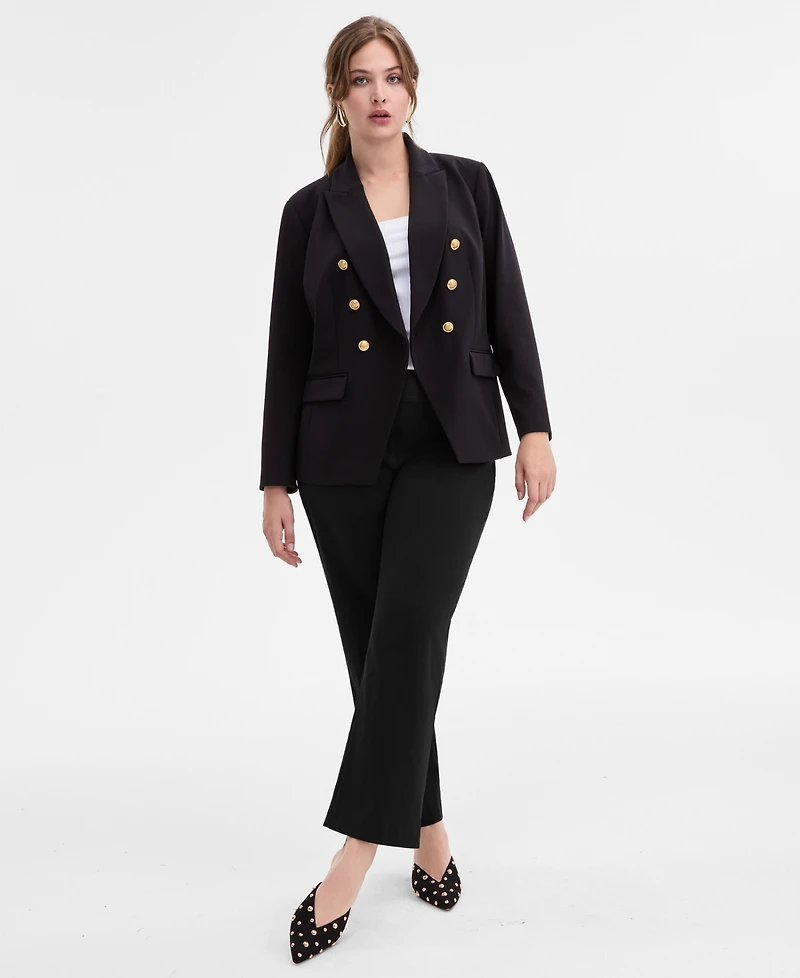 I.n.c. International Concepts Plus Mid-Rise Pull-On Straight-Leg Pants
