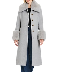 Vince Camuto Women's Single-Breasted Maxi Coat W/ Detachable Faux Fur