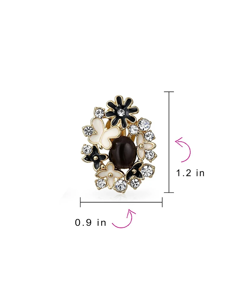 Bling Jewelry Set of 2 Pink Purple Black White Button Style Clip-On Earrings for Non-Pierced