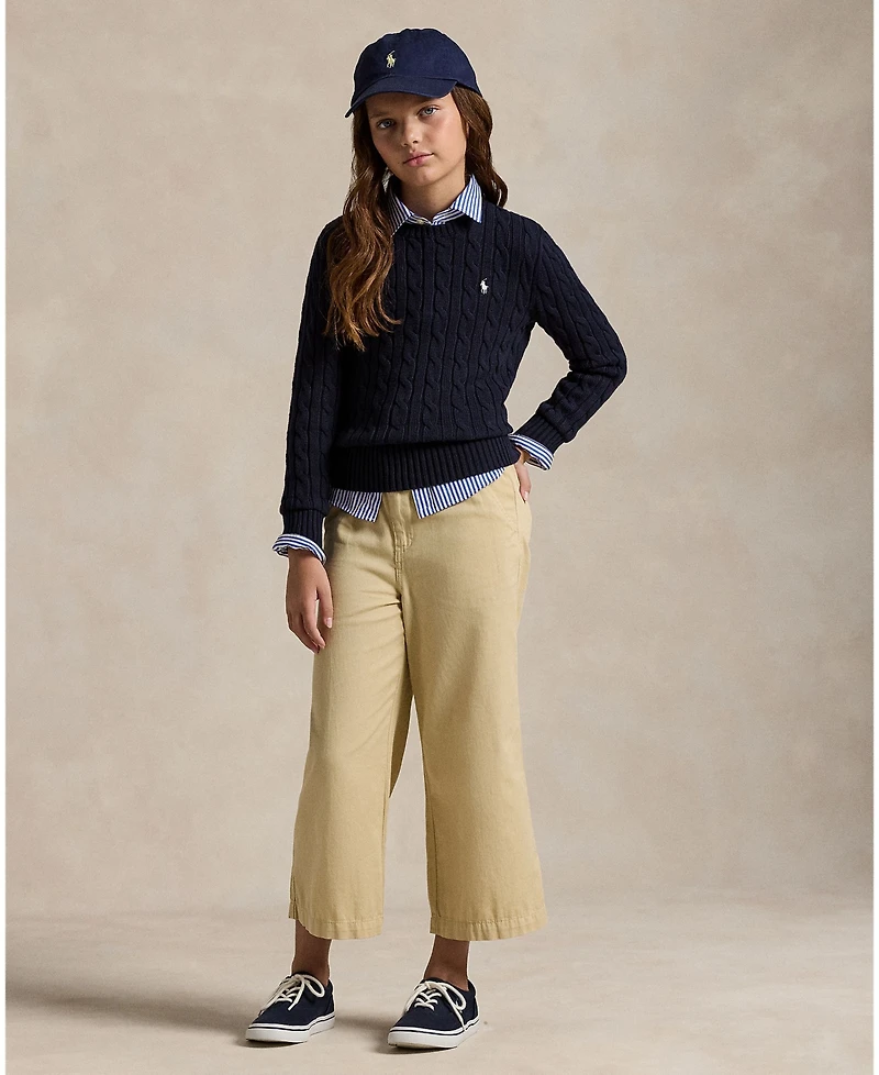 Polo Ralph Lauren Girls 7-16 Cable-Knit Long Sleeves Sweater