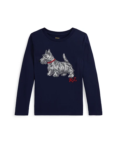Polo Ralph Lauren Girls 2T-6X Dog Print T-Shirt