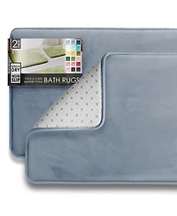 Clara Clark 2 Piece Ultra Soft Non-Slip Plush Memory Foam Bath Rug Set - Small & Large