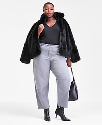 I.n.c. International Concepts Plus High Rise Rhinestone Barrel-Leg Jeans, Macy's Exclusive