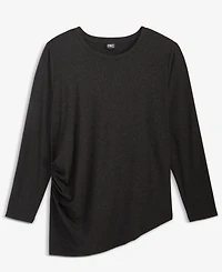 I.n.c. International Concepts Plus Ribbed Asymmetrical-Hem Top, Macy's Exclusive