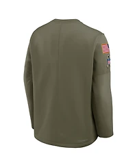 Nike Men's Olive Detroit Lions 2025 Salute to Service Coaches Therma-Fit Long Sleeve T-Shirt