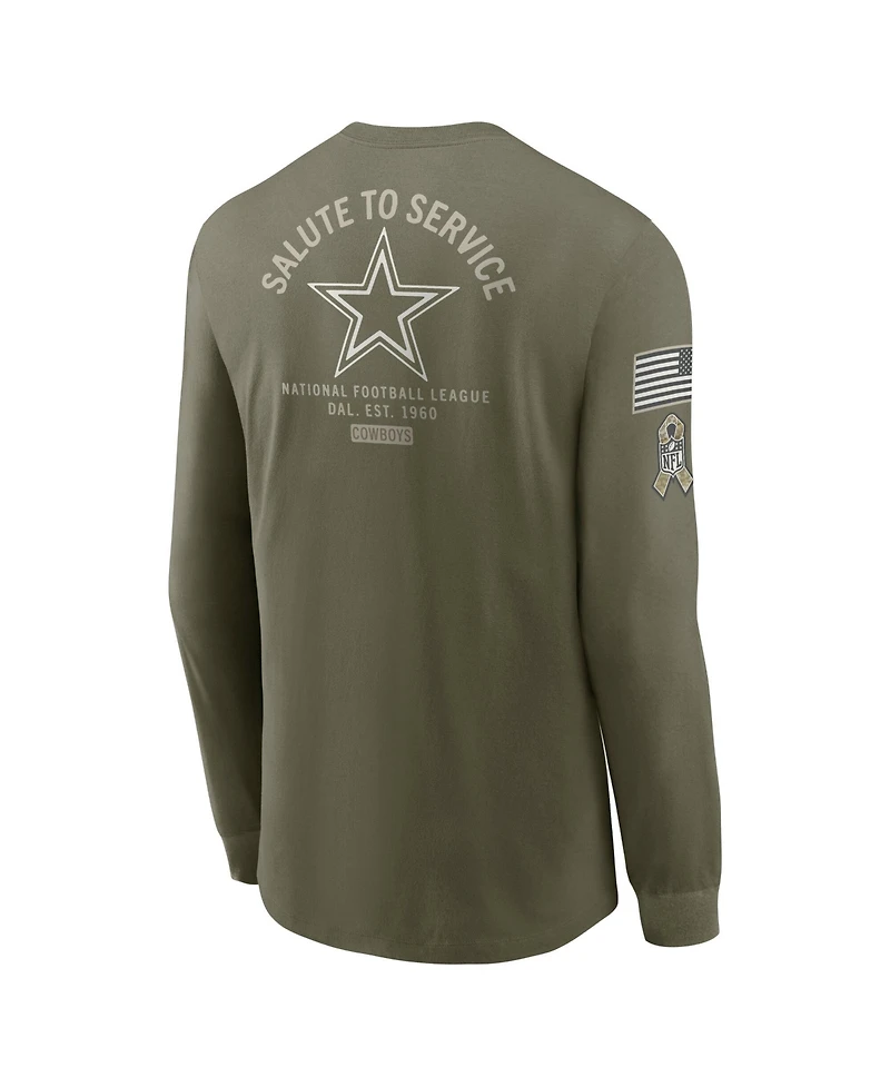 Nike Men's Olive Dallas Cowboys 2025 Salute to Service Long Sleeve T-Shirt