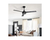 52-inch Modern 3-Blade without Light Ceiling Fan with Six Speed Remote Control and Timing Function for Indoor