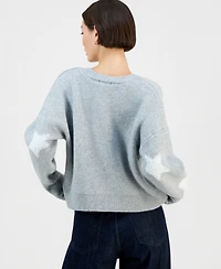 Ultra Flirt Juniors' Novelty Three-Button Cardigan Sweater