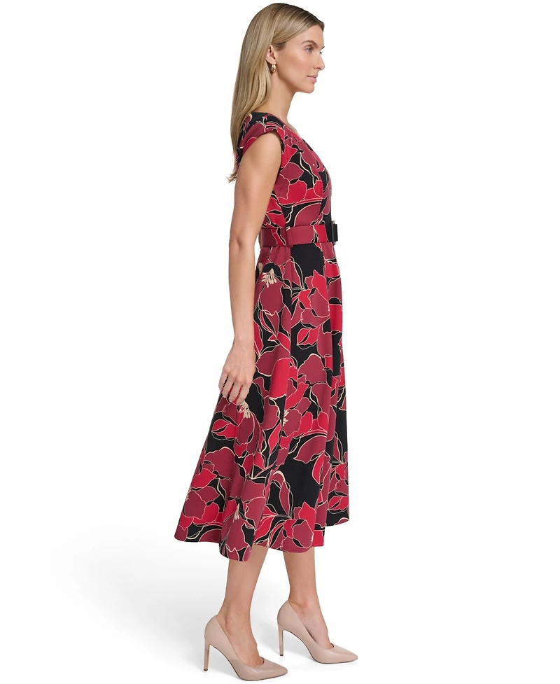 Calvin Klein Women's Sleeveless Printed Midi Dress