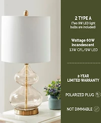 510 Design Ellipse Curved Gourd Glass Table Lamp, Set of 2