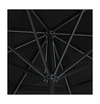 Garden Parasol Black Polyester fabric with Pa coating, Aluminum