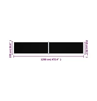 Side Awning Black 100% polyester with Pu coating, steel, aluminum
