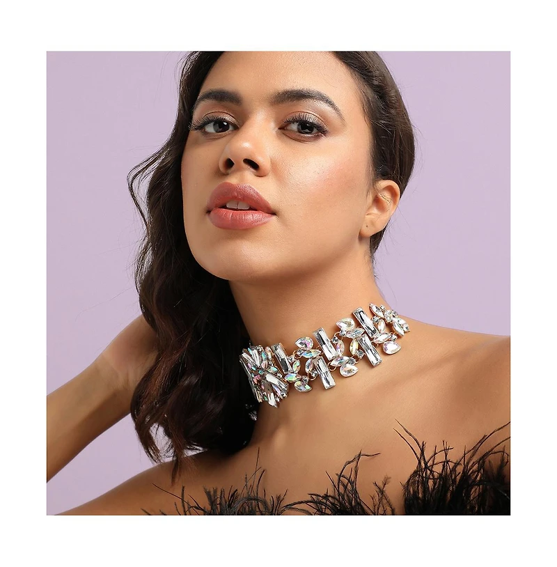 Sohi Chunky Crystal Choker Necklace