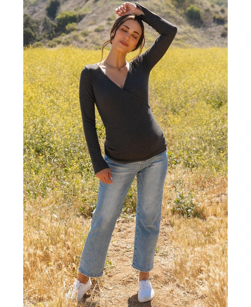 Pinkblush Blue Straight Crop Maternity Jeans