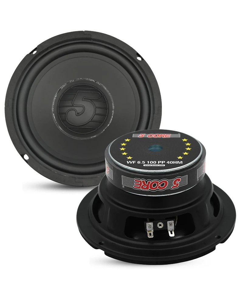 5 Core 6.5 Inch Woofer 100W Car Subwoofer 4Ohm Replacement Deep Sub w Poly Cone - Wf 6.5 100 Pp 4OHM