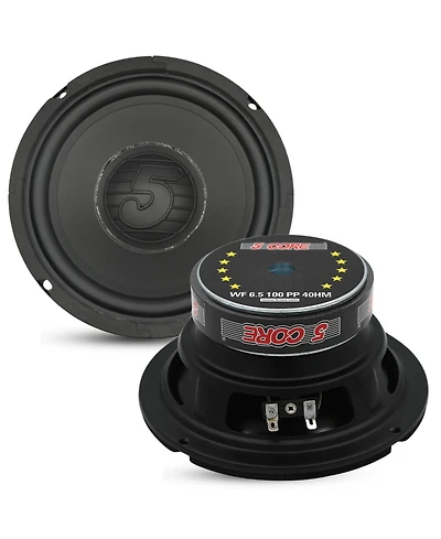 5 Core 6.5 Inch Woofer 100W Car Subwoofer 4Ohm Replacement Deep Sub w Poly Cone - Wf 6.5 100 Pp 4OHM