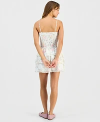 Just Polly Juniors' Tiered-Skirt Sleeveless Mini Dress