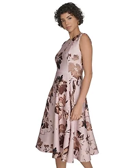 Calvin Klein Plus Printed Sleeveless Fit and Flare Dress