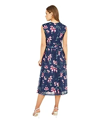 Yumi Women's Mesh Stretch Midi Dress With Pockets