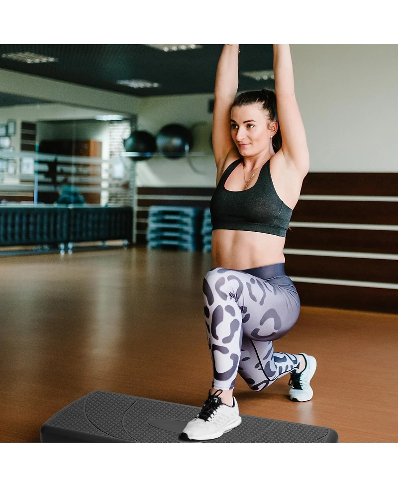 BalanceFrom Fitness Adjustable Workout Aerobic Step Platform Trainer w/Raisers