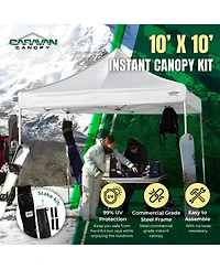 Caravan Canopy TitanShade 10 x 10 Steel Frame Portable Instant Canopy Kit, White