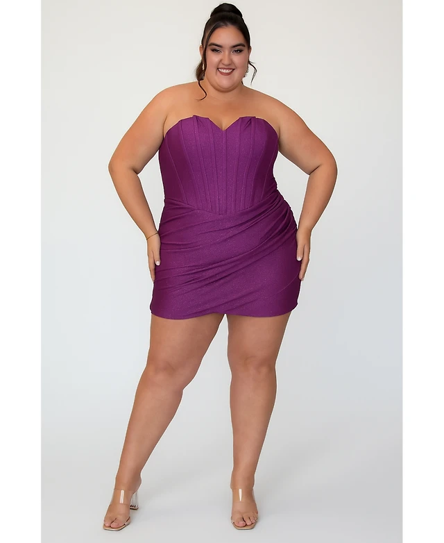 macy's plus size purple dresses Plus Size Macy Elegant Dresses Azazie Macy Grape A-Line V-Neck Sequin Lace  Lace Dress Azazie CA
