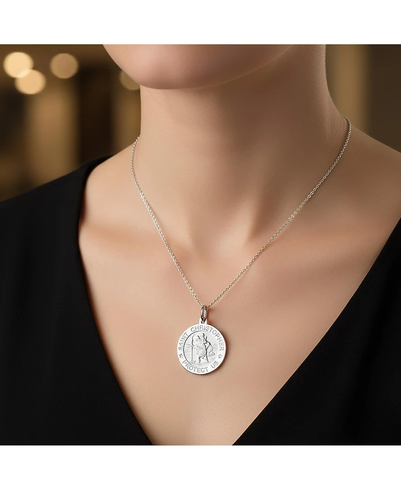 Bling Jewelry Religious Medal Medallion Patron of Safe Travel - Saint Christopher Pendant Necklace and in .925 Sterling Silver