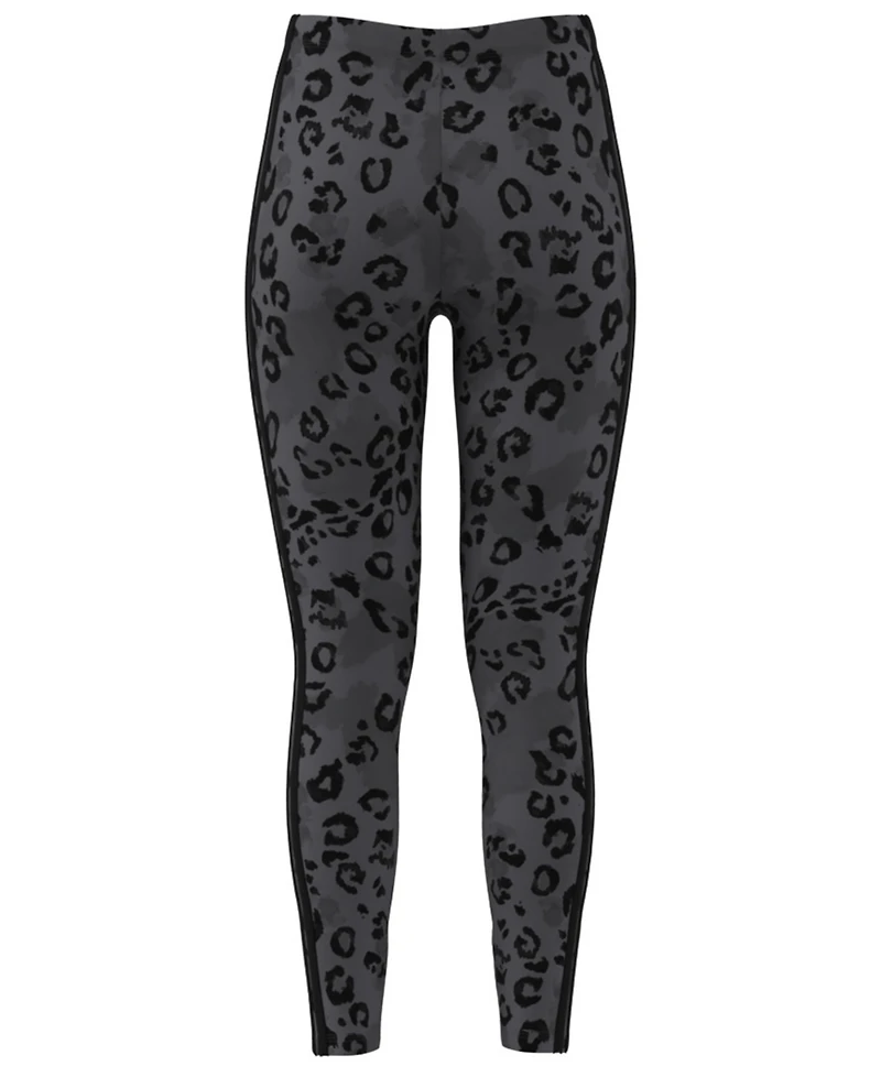 adidas Women's Leopard-Print Cotton-Blend High-Rise Leggings