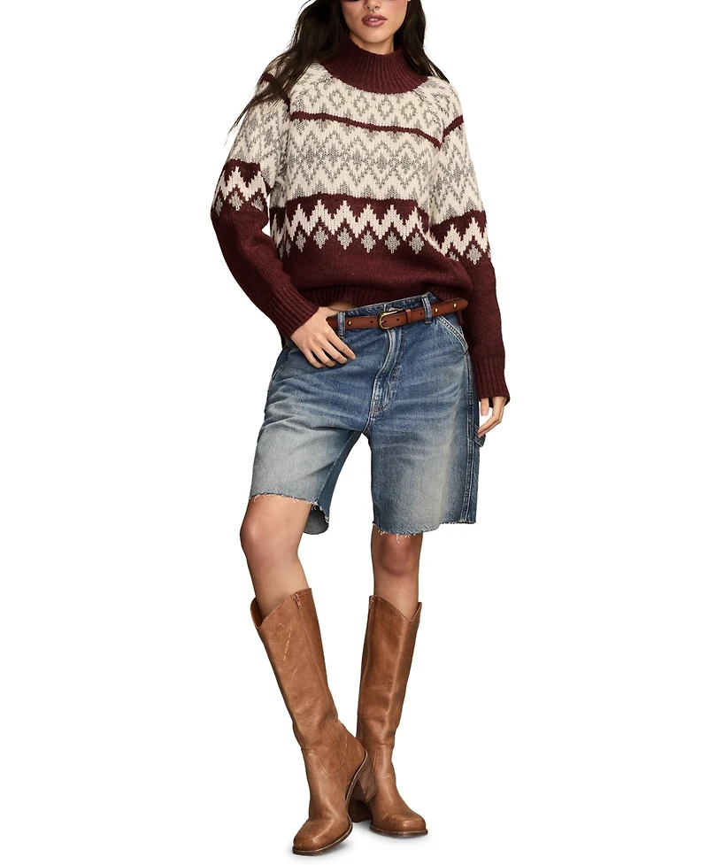 Lucky Brand Women's Fair Isle Mock-Neck Sweater