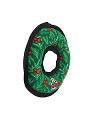 Tuffy Medium Ring Wreath 2 Pack, Durable Plush Squeaky Dog Toy