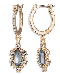 Marchesa Glass Stone Gold-Tone Pear Drop Huggie Earrings