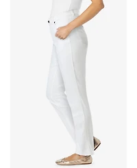 Woman Within Women's Tall Straight-Leg Stretch Denim Five-Pocket Jeans