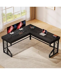 Tribesigns Modern L Shaped Gaming Desk, Corner Desk Gaming Table, Computer Desk Sturdy Writing Workstation
