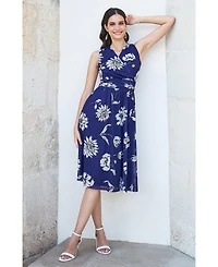 Yumi Women's Floral Print Stretch Mesh Dress